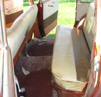 1957 Chevrolet 210 wagon rear seat left view